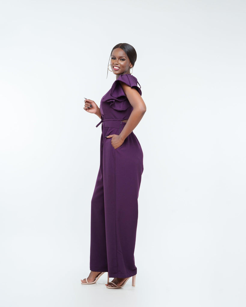 Allure Jumpsuit in EGGPLANT - Ikojn