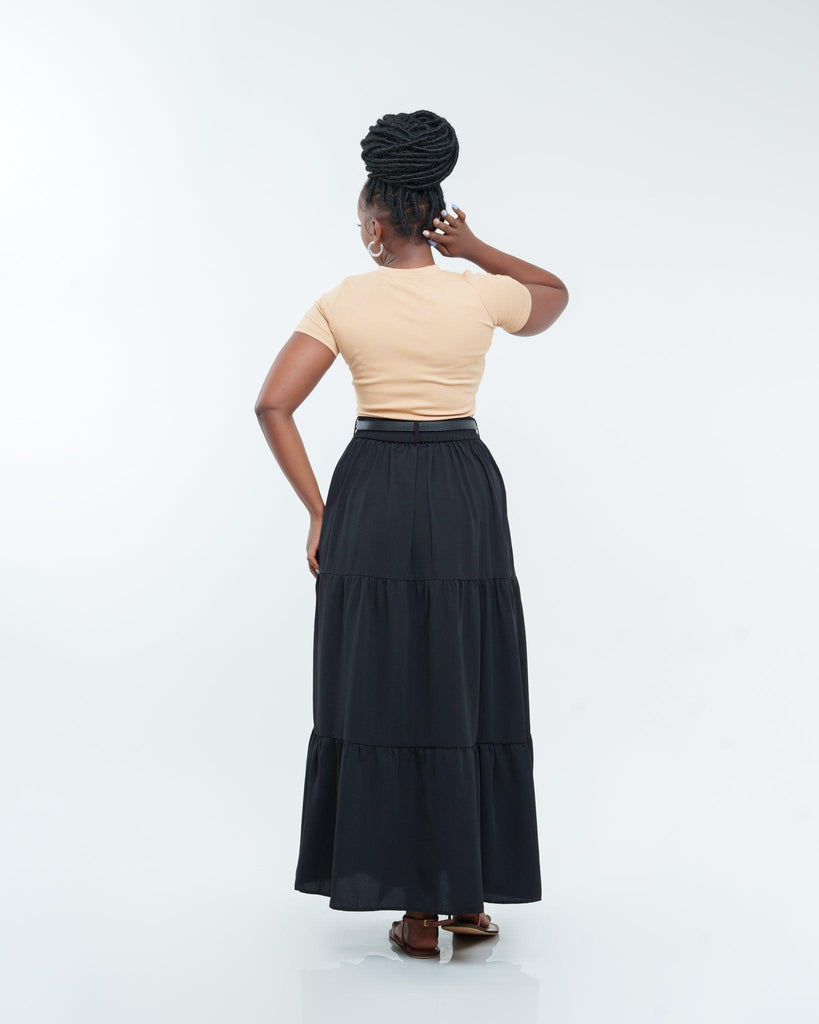 Athena Maxi Skirt in BLACK - Ikojn