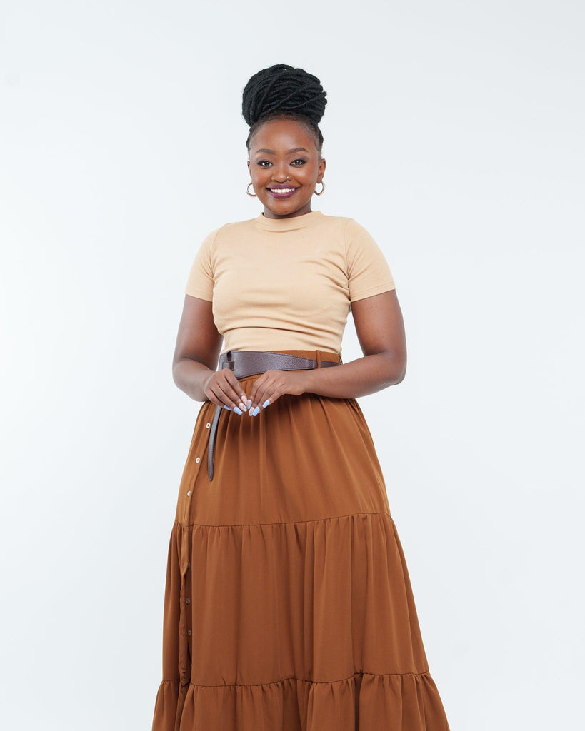 Athena Maxi Skirt in MOCHA - Ikojn