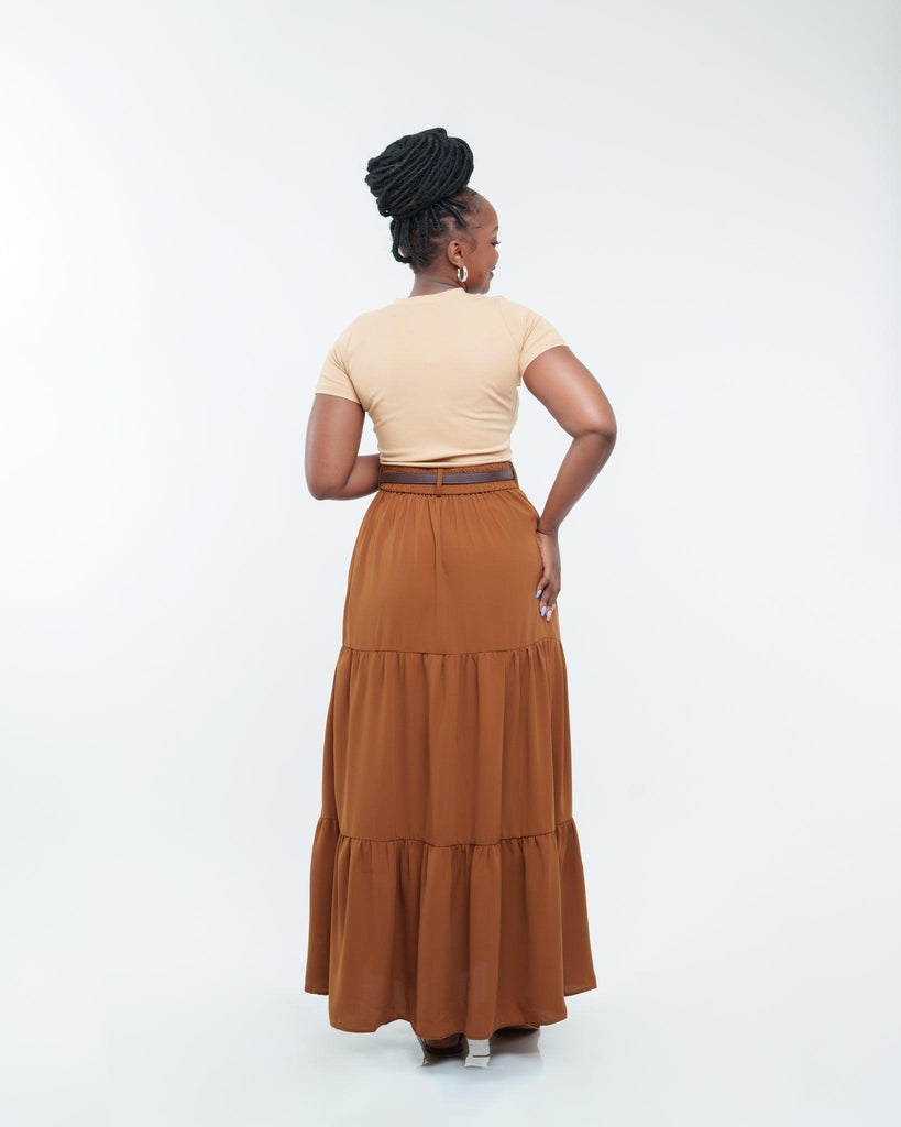 Athena Maxi Skirt in MOCHA - Ikojn