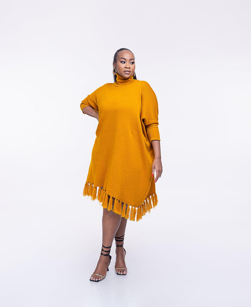 Buy Latest Romani Knit DRESS MUSTARD |Yellow Orange online Women's fashion Styles -Ikojn Westlands Nairobi Kenya