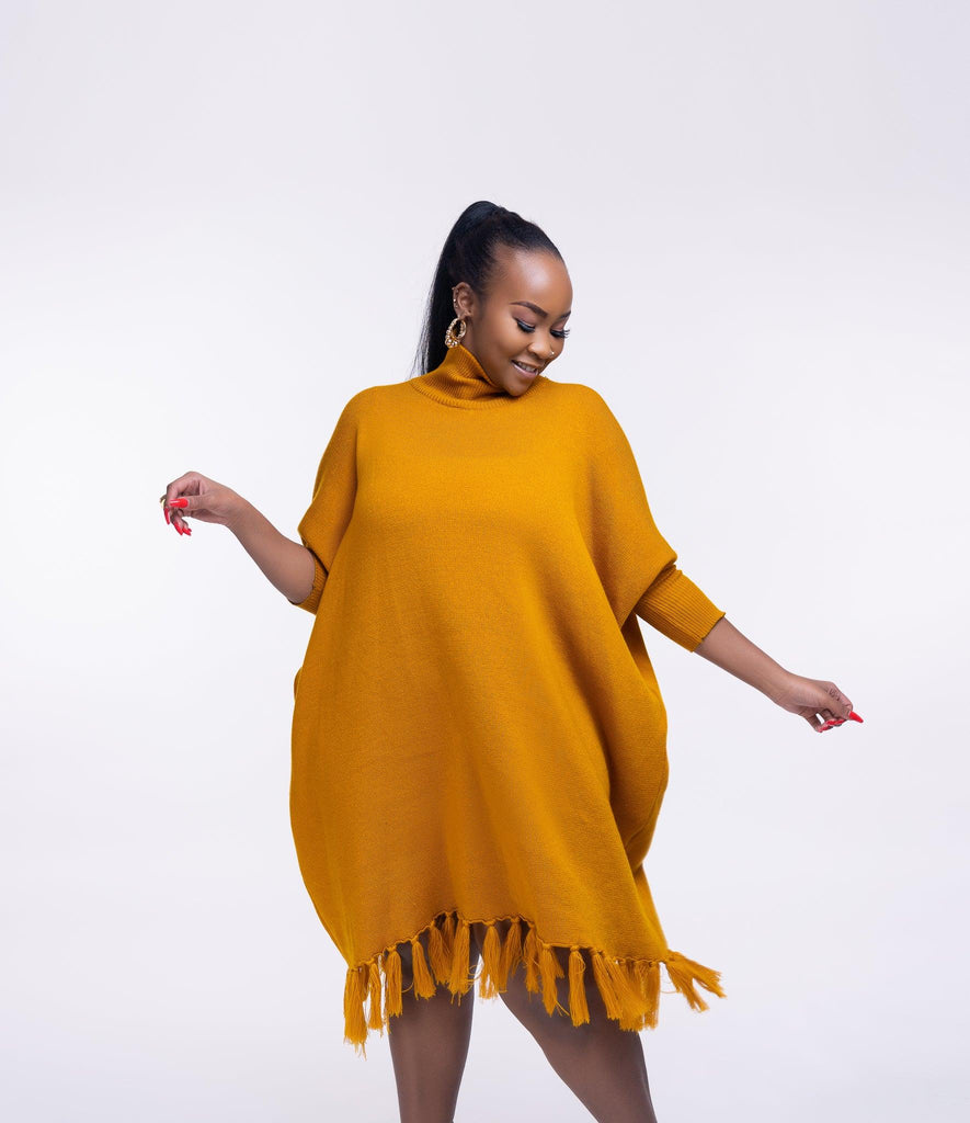 Buy Latest Romani Knit DRESS MUSTARD |Yellow Orange online Women's fashion Styles -Ikojn Westlands Nairobi Kenya