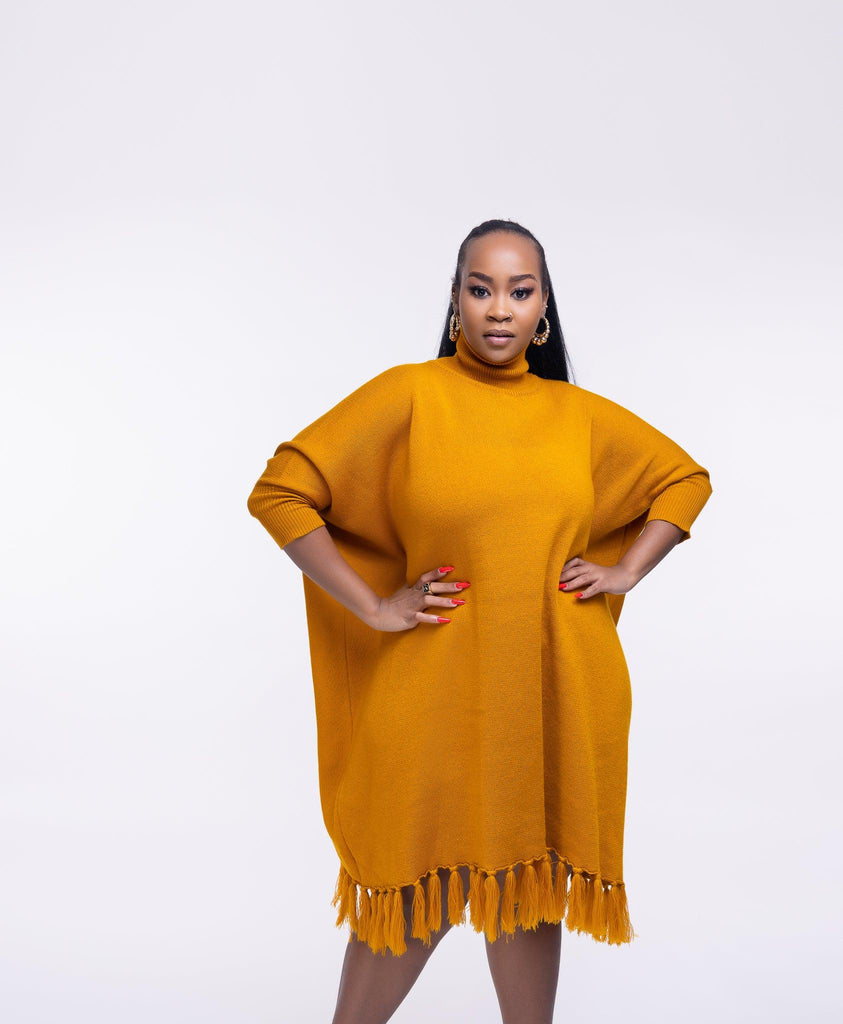 Buy Latest Romani Knit DRESS MUSTARD |Yellow Orange online Women's fashion Styles -Ikojn Westlands Nairobi Kenya