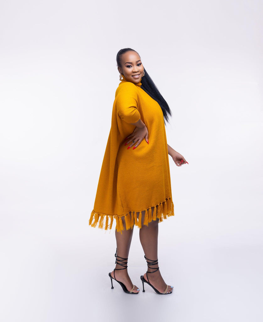 Buy Latest Romani Knit DRESS MUSTARD |Yellow Orange online Women's fashion Styles -Ikojn Westlands Nairobi Kenya